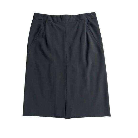 Theory Business Mini Skirt Womens 2 Black Wool Blend Stretch Pull-On Zip Casual - Picture 1 of 7